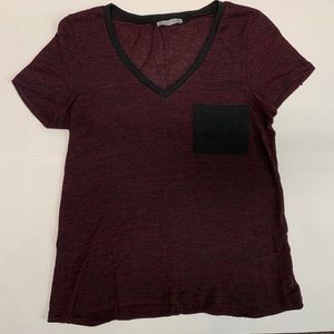 Maroon V-Neck Top
